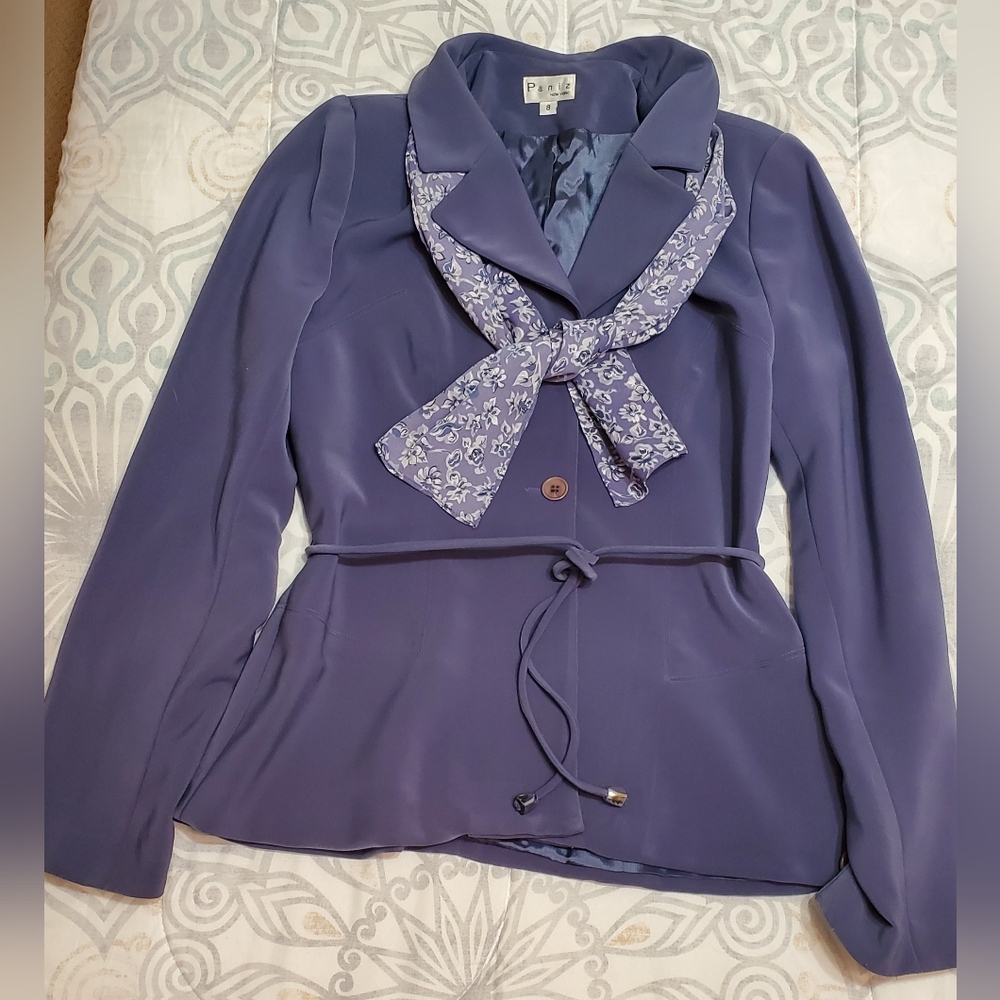 Womens Paniz 2pc Lavendar Suit With Floral Scarf*